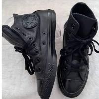 ราคา Sale!!Converse All star รองเท้าผ้าใบหุ้มข้อหนังสีดำ size:37.5/24 cm พื้นเดิม สภาพดี #มือสอง 287 (24489823748)