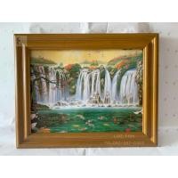 ราคา กรอบรูปไม้สัก ภาพโปสเตอร์น้ำตก ปลา สิริมงคล เสริมฮวงจุ้ย (5348729857)