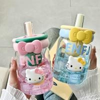 ราคา แก้วน้ำน่ารักลายคิตตี้พร้อมหลอดและฝาปิด แก้วบอโรซิลิเกตทนร้อน 600ml ใช้ชงชา กาแฟ ได้หลากหลาย (55866690120)