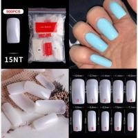 ราคา เล็บปลอม เล็บPVC ทรงเหลี่ยม ยาวปกติ 15 เล็บเจล (29979276936)