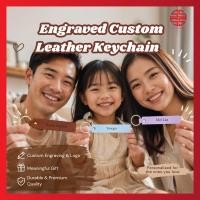 ราคา [Super Savers] พวงกุญแจหนังแบบกําหนดเองแกะสลัก – ป้ายชื่อส่วนบุคคล Ukir Nama พวงกุญแจแท็กกุญแจหนัง (46456072181)