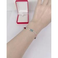 ราคา สร้อยข้อมือเงินแท้925พลอยนพเก้าczปล้องอ้อย4มิล (26288616511)