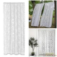 ราคา INARANJA 1 ชิ้นผ้าม่านเชียร์, Rod กระเป๋า 150x200 ซม.ผ้าม่านลูกไม้, โพลีเอสเตอร์ดอกไม้ปักหน้าต่างสีขาวผ้าม่าน Shades ตกแต่งห้องนั่งเล่น (45365577979)