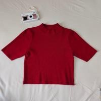 ราคา เสื้อครอปสีแดง ผ้าไหมพรม ผ้านิ่มมากก ยืด ใส่แล้วเข้ารูป เข้าทรงสวย (57617332001)