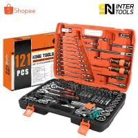 ราคา InnTech King Tools ชุดเครื่องมือ ประแจ ชุดบล็อก 121 ชิ้น ขนาด 1/4 นิ้ว 3/8 นิ้ว 1/2 นิ้ว ชุดประแจ รุ่นDKT-121PCS (7277050107)