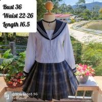 ราคา เสื้อปกกะลาสี+กระโปรงญี่ปุ่น มือสอง (19915791161)