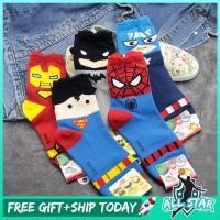 ราคา ALLSTAR 1 คู่น่ารักการ์ตูน Spiderman Superman Marvel Hero แฟชั่นผ้าฝ้ายหญิงชาย Unisex ข้อเท้าถุงเท้า Kaus Kaki (54660490632)