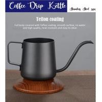 ราคา SH46 กาดริปกาแฟสแตนเลส 250 mL.สีดำด้าน ไม่มีฝา เคลือบTeflon(Coffee Drip Kettle Stainless Steel 304) (4277917866)