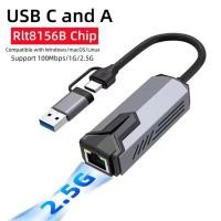 ราคา USB ถึง 2.5bps อะแดปเตอร์อีเธอร์เน็ตประเภท C Thunderbolt4/3 ถึง RJ45 การ์ดเครือข่ายสําหรับ NAS Macbook Pro Windows11 PC Gaming Fairybey (54266632118)
