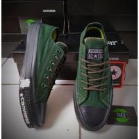 ราคา Converse All Star Limited Edition Foxing รองเท้าผู้ชายรองเท้าผ้าใบล่าสุด Converse Chuck Taylor ll low short Army black ox Army (29291194037)
