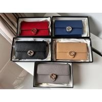 ราคา New Gucci GG Interlocking wallet chain สี: แดง ดำ ครีม น้ำเงิน เทา size:7.5”(L)*4.5”(H)*1.5”(D) (22648297279)