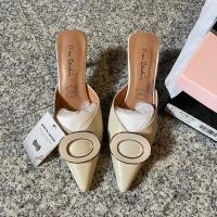 ราคา รองเท้าส้นสูงผู้หญิง Pierre Cardin แบบเปิดส้น ผลิตจากหนังแท้ สีครีม รุ่น52AD143 (23754836866)