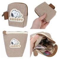 ราคา Spot Goods#Japan snoopy Snoopy Embroidered Patch Plaid Makeup Bag Cotton Zipper Small Item Storage Bag Earphone Bag0712 (57913857516)