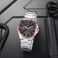 ราคา นาฬิกา Casio รุ่น MTP-1374D-5A นาฬิกาผู้ชาย สายแสตนเลส หน้าปัด สีดำ/ แดง -ของแท้ 100% รับประกันสินค้า 1 ปีเต็ม (4755738748)