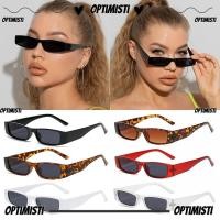 ราคา OPTIMISTI แว่นกันแดดทรงสี่เหลี่ยมผืนผ้าขนาดเล็ก Vintage UV400 แว่นกันแดดทรงแคบเทรนด์ (45917321895)