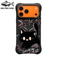 ราคา เคสไอโฟน ซิลิโคนแม่เหล็กสีดำ ขอบ4มุมหนาป้องกันตก ลายแมวดำสีสว่างคอนทราสต์สองตัว ข้อความ Miao Miao Lovely Cat iphone17 16 (44032288320)