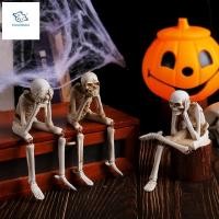 ราคา ROOKIEDD4 ฮาโลวีน Skull Figurines, วัสดุเรซินที่สมจริงเครื่องประดับโครงกระดูก, ของขวัญตกแต่ง Multi-scene Spooky บรรยากาศ Creative Skeleton ตกแต่งเทศกาลตกแต่ง (51317357152)