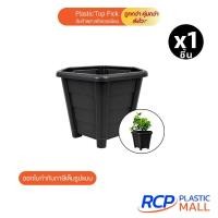 ราคา RCP - Luckyware กระถางปลูกต้นไม้ทรงหกเหลี่ยม รุ่น V043B กระถางพลาสติก สีดำ (54212139244)