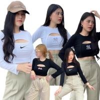 ราคา เสื้อครอปแขนยาว เว้าอก วินเทจ สายฝ ผ้าเรย่อนพรีเมี่ยมสาวอวบใส่ได้ ผ้ายืดตามตัวไม่ร้อน (7691655167)