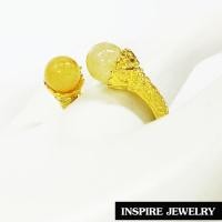 ราคา Inspire Jewelry ,แหวนหินไหมทอง มีให้เลือก ตัวเรือนหุ้มทองแท้ 100% 24K ฟรีไซด์ นำโชค เสริมดวง โชคลาภ พร้อมถุงกำมะหยี่ (1037568265)