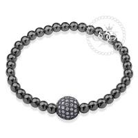 ราคา 555jewelry สร้อยข้อมือบอลเชนดีไซน์เรียบหรูประดับ CZ สี ดำ รุ่น MNC-BR362-D - สร้อยข้อมือดีไซน์เรียบ สแตนเลสสตีล (607114803)