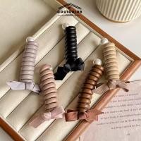 ราคา ในไทยแหวนผมสายโทรศัพทความยืดหยุ่นสูงผมหางม้าสีกาแฟประดับโบว์ไข่มุกใหม่สไตล์ญี่ปุ่นไม่ทิ้งร่องรอยเครื่องประดับผม (22185355501)