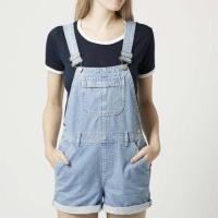 ราคา USED LIKE NEW ! TOPSHOP SHORTS MOTO OVERALLS เอี๊ยมยีนส์ขาสั้น แบรนด์ Topshop สภาพดี ราคาถูก ! (2778628332)