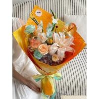 ราคา กระดาษห่อช่อดอกไม้ กระดาษห่อดอกไม้ มู่ซีกระดาษพิมพ์หมึกจีนทำมือคุณภาพสูงสำหรับห่อกล่องดอกไม้สดเนื้อสัมผัสละเอียดวัสดุกระดาษห่อช่อดอกไม้แบบย่นสีเหลืองและสีเขียว (43233687485)