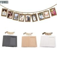 ราคา YUMEI 10 ชิ้นแขวนภาพผนัง,งานฝีมือตกแต่งบ้านพร้อมคลิปกรอบรูปกระดาษคราฟท์ DIY,มัลติฟังก์ชั่น 2M กรอบรูปเชือก Home (49266354602)