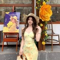 ราคา 2026 New Summer French Style Dress Women dress A‑line dress Sundress Off‑shoulder dress Lace dress Floral dress Short sleeve dress first love style dress (56216394773)