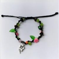 ราคา กำไลข้อมือเชือกเทียนถัก กำไรข้อมือแฟชั่น กำไลข้อมือเชือกเทียน จี้ดอกไม้ (29120382538)