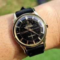 ราคา Vintage Omega Constellation หอดูดาว ขาสิงห์ 12 เหลี่ยม หน้าดำ กากบาท ทองหุ้ม เดิมๆ Pie Pan Crosshairs หายาก (9860988859)