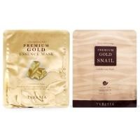 ราคา [10แผ่น] TERESIA Premium Gold Essence Mask และ Premium Gold Snail Mask (28839337986)