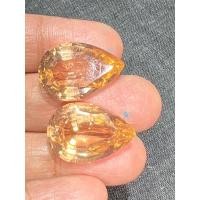 ราคา MORGANITE LAB ทัวมาลีน สะอาด รูป Pear 15x22 มม ( 2 เม็ด 40.. กะรัต ).พลอย ควอตซ์ .LAB CREATED MORGANITE (28178279237)