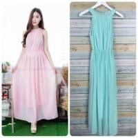 ราคา 2สีส่งฟรีเดรสยาวผ้าชีฟองน่ารักจ้า (10842837)
