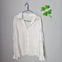 ราคา เสื้อเชิ้ตสีขาวแขนพอง (14399589221)
