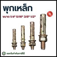 ราคา พุกเหล็ก พุ๊กเหล็ก ขนาด 1/4", 5/16", 3/8", 1/2" ปุกเหล็ก ปุ๊กเหล็ก ยึดผนัง สตัดโบลท์ ชุบรุ้ง (43974520257)