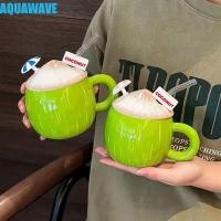ราคา น้ํา เซรามิคมะพร้าวแก้วความจุขนาดใหญ่ด้วยฟางแก้วถ้วยกาแฟสร้างสรรค์ที่มีฝาปิดสะดวกจับทําความสะอาดง่ายสบายจับน่ารักฤดูร้อน เครื่องดื่ม บ้าน (40631778808)