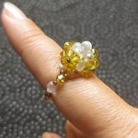 ราคา N0698- Japanese DRAGON - GOLDEN FLOWER CRYSTAL BEADS WITH CATS EYE STONE - สไตล์หัตถกรรมเบา (46961853991)