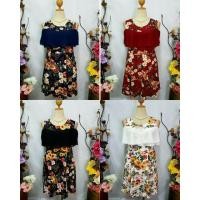 ราคา F1 เดรสสาวอวบ ใส่ออกงาน ระบายอกชีฟอง เว้าใหล่ ผ้ายืดวูลเวฟ (4013850998)