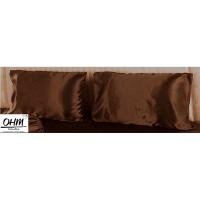 ราคา OHM ปลอกหมอนหนุน ผ้าเครปซาติน 220 เส้น (แพคคู่) สีโกโก้ (1428381960)
