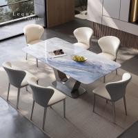ราคา Lequa.furniture โต๊ะอาหาร top หิน ชุดโต๊ะทานข้าว 4-6 ที่นั่ง ส่งฟรี (42903823330)