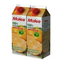 ราคา มาลีน้ำส้มสายน้ำผึ้งพาสเจอร์ไรส์ 1ลิตร แพค 2 Malee Pasteurized Sai Num Phueng Orange Juice 1ltr. Pack 2 (42231898117)