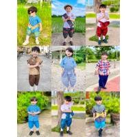 ราคา พร้อมส่ง ชุดไทยเด็กชาย ชุดไทยเด็กโจงกระเบน ชุดไทยสีฟ้า (23646173379)