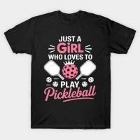 ราคา เสื้อยืด Vintage Just a Girl Who Loves to Play Pickleball Funny Pickleball T-Shirt แท้ Cotton 100% (43914986062)