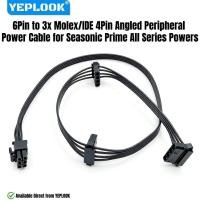 ราคา 3 Molex/IDE 4Pin Perif PATA สายไฟสําหรับ Seasonic PRIME ไทเทเนียม/แพลตตินัม/ทอง/SnowSilent 1300 W/1000 W/850 W/750 W/650 W/550 W PSU (50365703950)