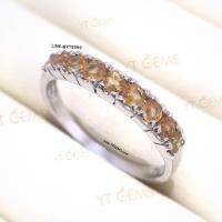 ราคา แหวนบุษราคัม แหวนเงินแท้ ชุบทองคำขาว พลอยบุษราคัมแท้ YTG-9816 (6422173533)