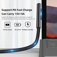 ราคา ACCEZZ Type-c To Microsoft Surface Nylon 15V 4A PD สายชาร์จ 65 W/102 W Universal สําหรับ Surface Pro 7 3 4 5 6 Book 1 2 (23851684321)