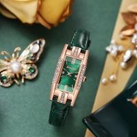 ราคา นาฬิกาสุภาพสตรีย้อนยุคหน้าปัดเพชรสี่เหลี่ยมสายหนังอารมณ์ (56114272033)