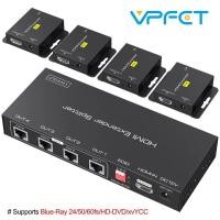 ราคา RE7T HDMI Extender Splitter Over Cat5e/6 165ft 1 in 4 Out 1X4 พอร์ต Rj45 Ethernet รองรับ 60m 1080p HDCP EDID POC A Power Adapter (49966723830)
